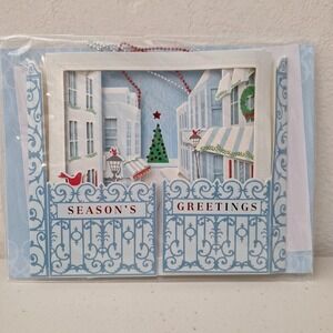 NEW BECK 3D Holiday Christmas Greeting Card - Seasons Greetings Village